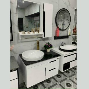 Tủ chậu TC 942-8018-80+ mặt đá chậu sứ bán âm